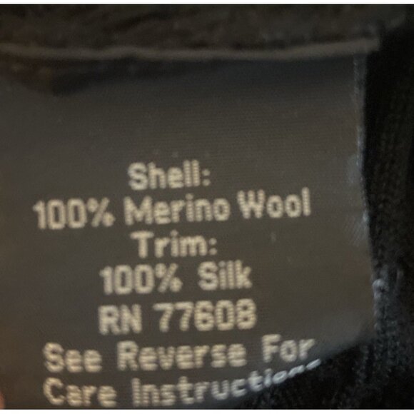 J Peterman Womens Merino Wool Silk Knit Cardigan Rhinestone Buttons Size M Black - Picture 9 of 9